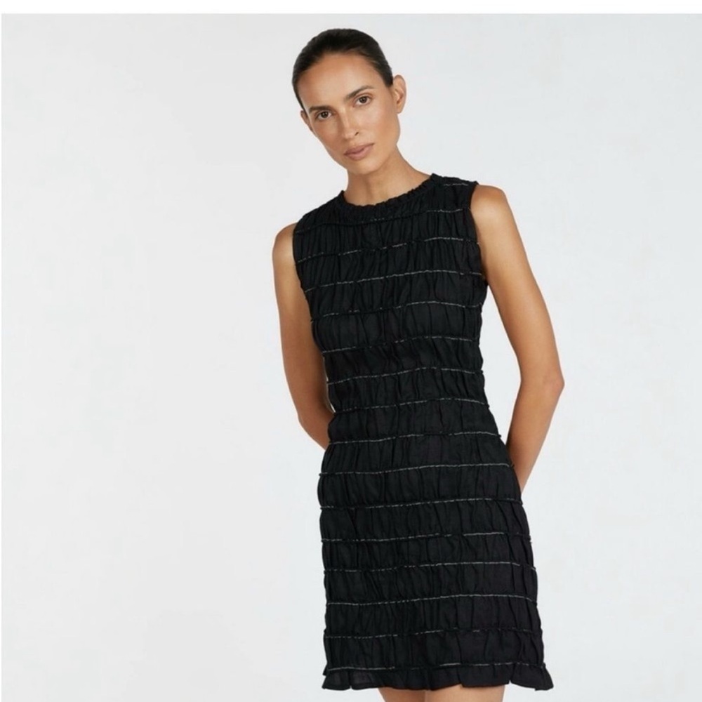 DISSH DAVINA BLACK SHIRRED MINI DRESS